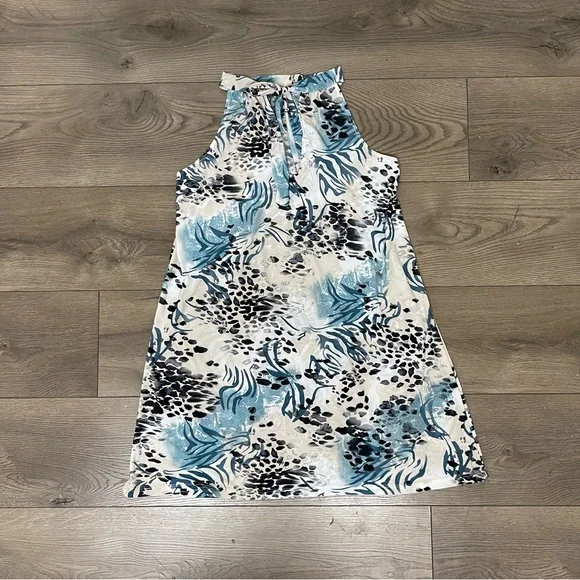 ViVI Blue and Black Patterned Dress Size S - Picture 5 of 6